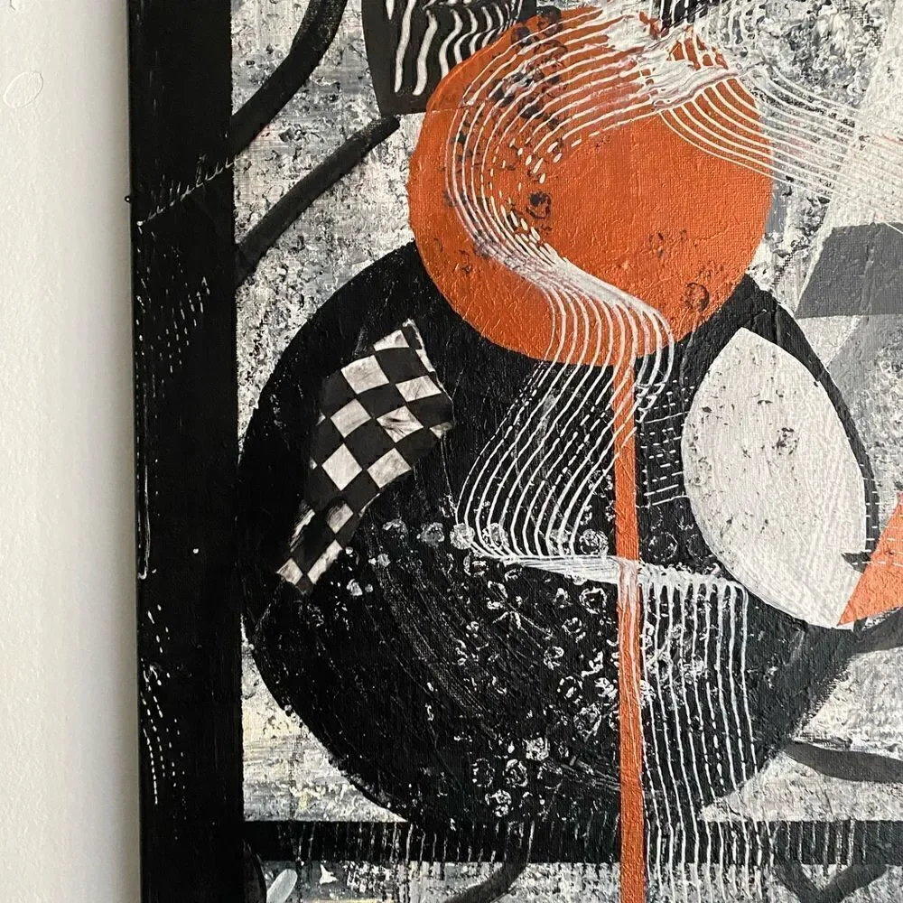 Original Abstract Painting Art On Canvas Signed By Artist